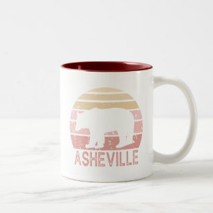 Asheville North Carolina Retro Bear Zweifarbige Tasse
