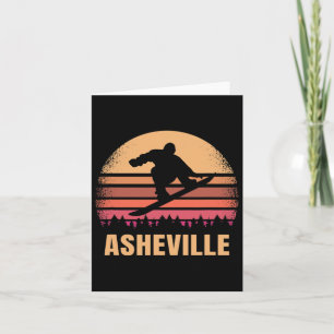 Asheville North Carolina Snowboardfahren Vintage N Karte