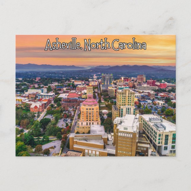 Asheville North Carolina Sunset Postkarte (Vorderseite)
