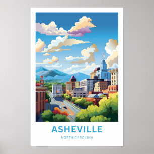 Asheville North Carolina Travel Print Poster