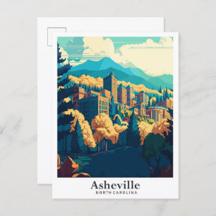 Asheville North Carolina Vintag Postkarte