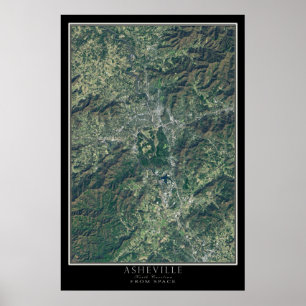 Asheville North Carolina Von der Raumfahrtsatellit Poster