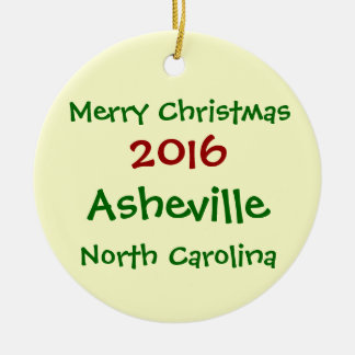 ASHEVILLE-NORTH CAROLINA-WEIHNACHTSverzierung 2016 Keramikornament