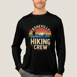 Asheville Wandern Crew Retro Sunset Design Tri-Blend Shirt