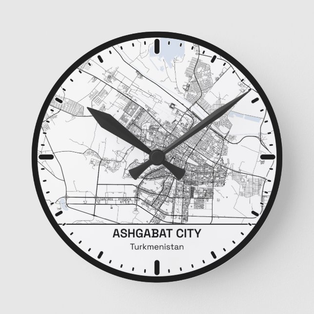 Ashgabat Uhr Stadt Linien Kunst (Vorderseite)