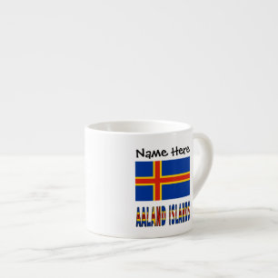 Ashland-Inseln Ålander-Flagge Personalisiert Espressotasse