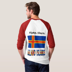 Ashland Inseln Ålander Flagge Personalisiert T-Shirt