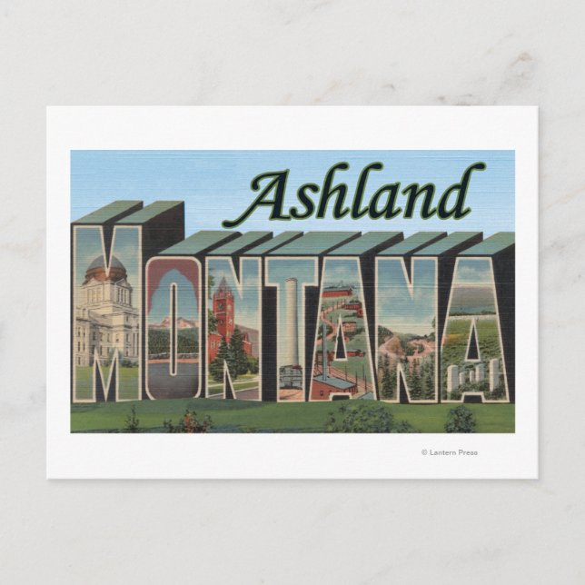 Ashland, Montana - Große Briefmarkenszenen Postkarte (Vorderseite)