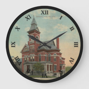 Ashland Ohio Postcard Clock of Jail Große Wanduhr