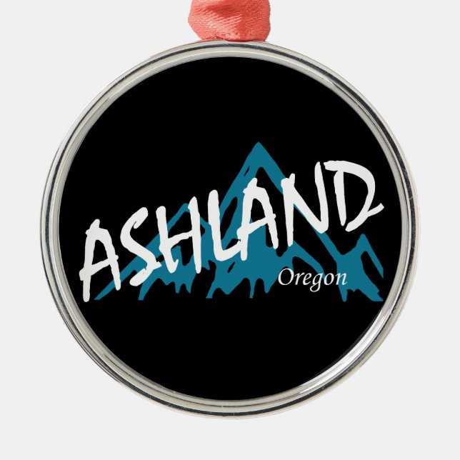 Ashland Oregon Mountains Ornament Aus Metall (Vorne)