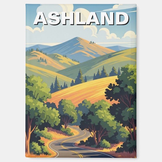 Ashland Oregon Reise-Postkarte Magnet (Vorderseite)