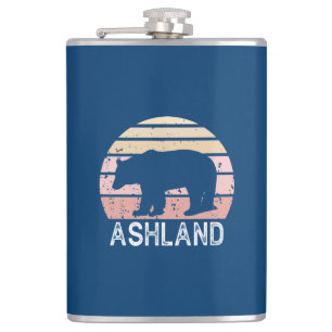 Ashland Oregon Retro Bear Flachmann