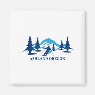 Ashland Oregon Skigebiet Skifahren Skifahrer Magnet