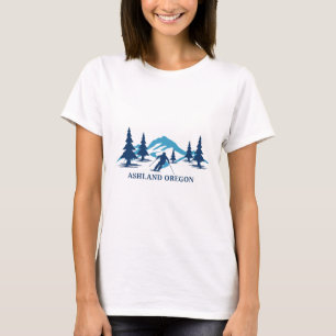 Ashland Oregon Skigebiet Skifahren Skifahrer T-Shirt