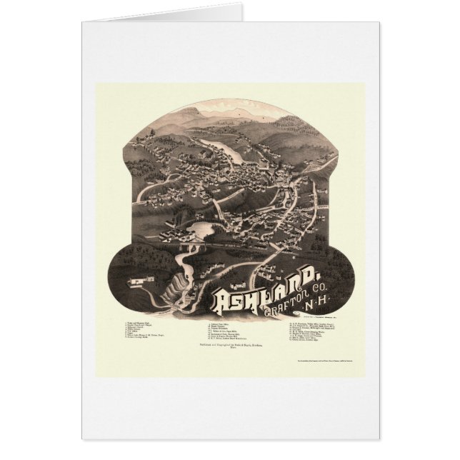 Ashland, panoramische Karte NH - 1886 (Vorne)