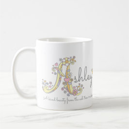 Ashley-Buchstabe Ein Name bedeutet Monogramm-Tasse Tasse