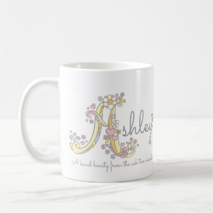 Ashley-Buchstabe Ein Name bedeutet Monogramm-Tasse Tasse