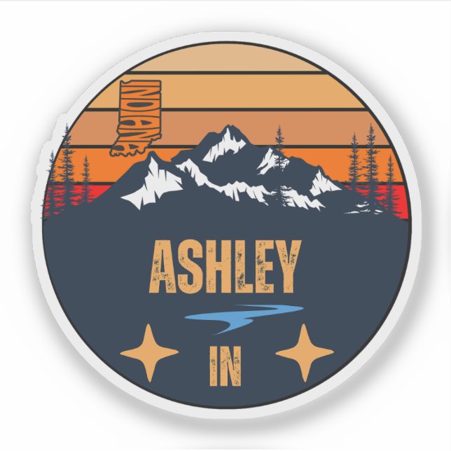 Ashley, Indiana Aufkleber (Vorderseite)
