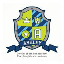Ashley-Jungs-Name bedeutet "Bär-grünes Wappen-Post