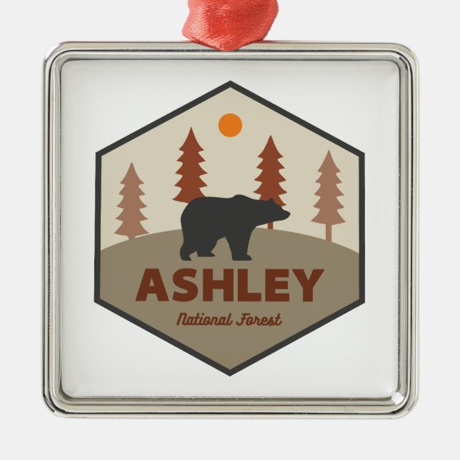 Ashley National Forest Bear Ornament Aus Metall (Vorne)