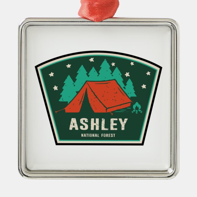 Ashley National Forest Camping Ornament Aus Metall (Vorne)
