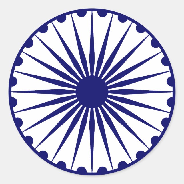 Ashoka Chakra, indische Flagge Runder Aufkleber (Vorderseite)