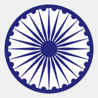 Ashokas Dharma Chakra Runder Aufkleber