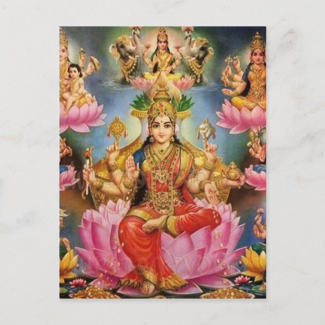 Ashtalakshmi - Acht Formen von Lakshmi Postkarte (Vorderseite)