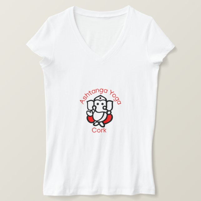 Ashtanga Yoga Cork V-Neck T - Shirt (Design vorne)