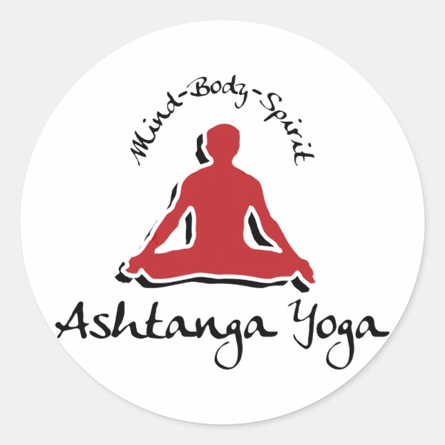 Ashtanga Yoga Runder Aufkleber (Vorderseite)