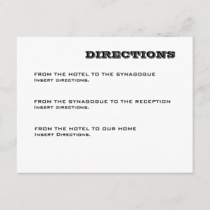 Ashton Bar Mitzvah Directions Card Begleitkarte