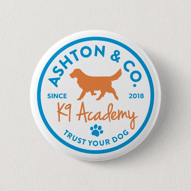Ashton & Co. K9 Academy 2c Logo Light Button (Vorderseite)