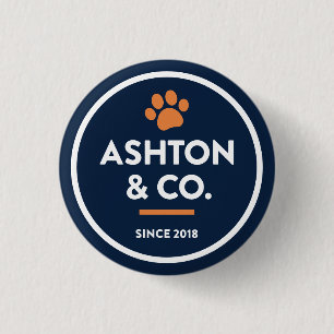 Ashton & Co. K9 Academy 2c Paw Dark Button