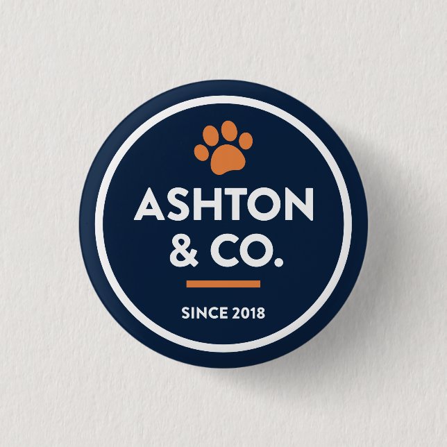 Ashton & Co. K9 Academy 2c Paw Dark Button (Vorderseite)