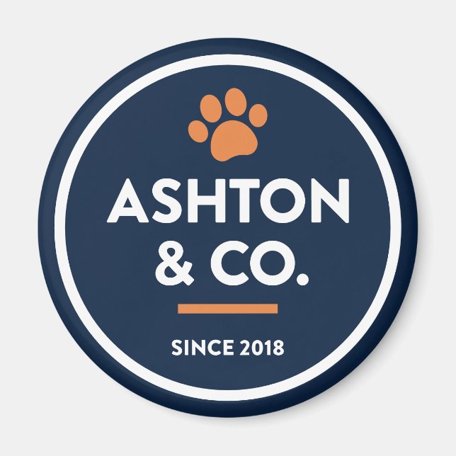 Ashton & Co. K9 Academy 2c Paw Dark Magnet (Vorne)