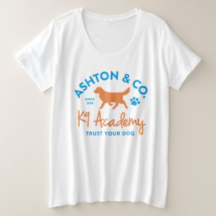 Ashton & Co. K9 Academy Damen 2c Logo Weiß Große Größe T-Shirt