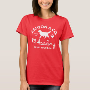 Ashton & Co. K9 Academy Damen Einfarbiges Logo T-Shirt