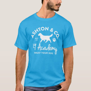 Ashton & Co. K9 Academy Einfarbiges Weißes Logo T-Shirt