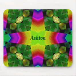 ASHTON ~ Helles Fluor Muster Personalisiert Mousepad