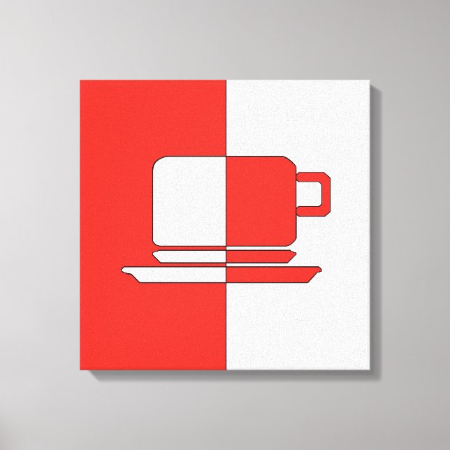 Ashton Red and White Cup Canvas Print Leinwanddruck (Vorderseite)
