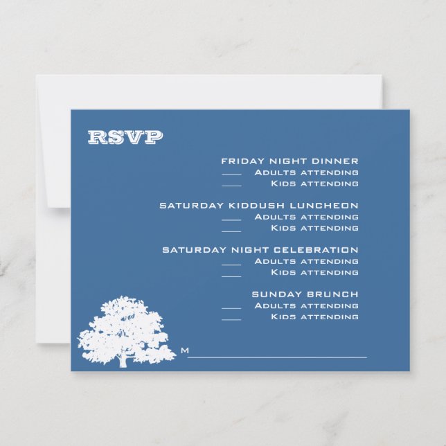 Ashton Tree Bar Mitzvah Wedding RSVP Karte (Vorderseite)