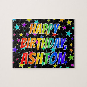 "ASHTON" Vorname, Spaß "GLÜCKLICHER GEBURTSTAG" Puzzle