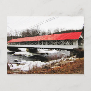 Ashuelot Covered Bridge in Winter Postkarte