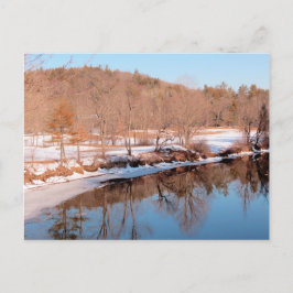 Ashuelot River Reflections im Februar Postkarte