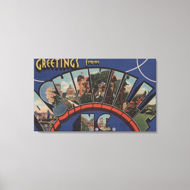 Ashville, North Carolina - Großbuchstaben Szenen 2 Leinwanddruck (Vorderseite)