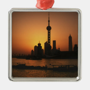 ASIA, China, Shanghai View of Oriental Pearl TV Ornament Aus Metall