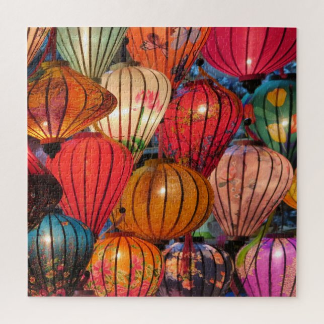 asia, lampion, festival, feiern, licht, puzzle (Vertikal)