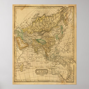 Asia Map by Worcester Poster