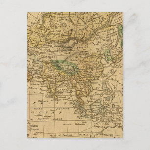 Asia Map von Worcester Postkarte