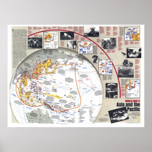 "Asia Pacific: 1937/45 - Zweiter Weltkrieg KARTE… Poster (Vorne)